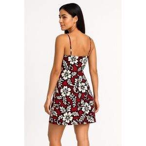 JADE FASHIONS Red &‎ White Floral Hawaiian Sundress Dress Large